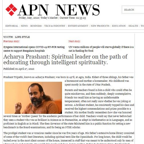 Acharya Prashant: Spiritual leader on the path of educating through intelligent spirituality.