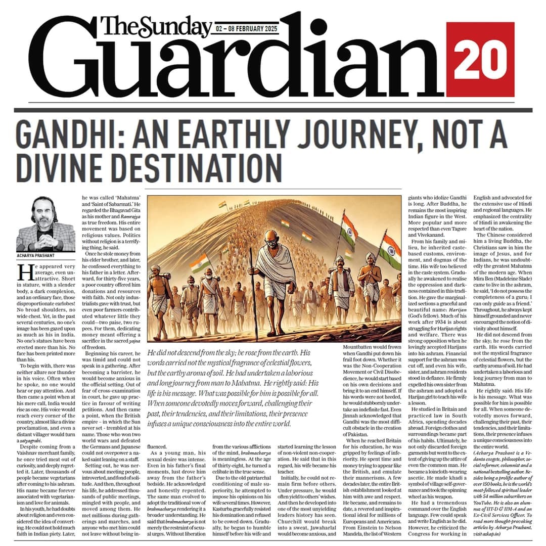 Gandhi: An Earthly Journey, Not a Divine Destination