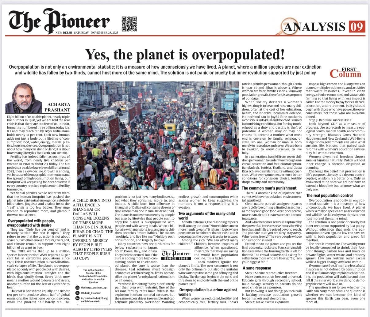 Yes, the Planet Is Overpopulated