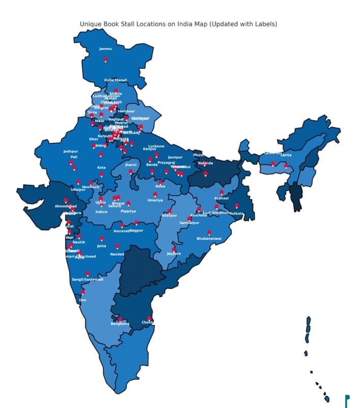 Nationwide expansion of bookstalls across India as of 2025