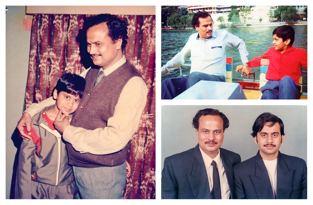 Prashant with his father, Shri Awadhesh Narayan Tripathi