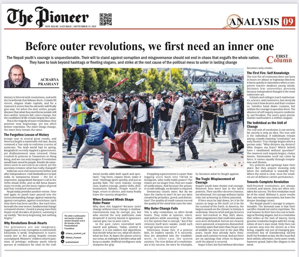 Before Outer Revolutions, We First Need an Inner One