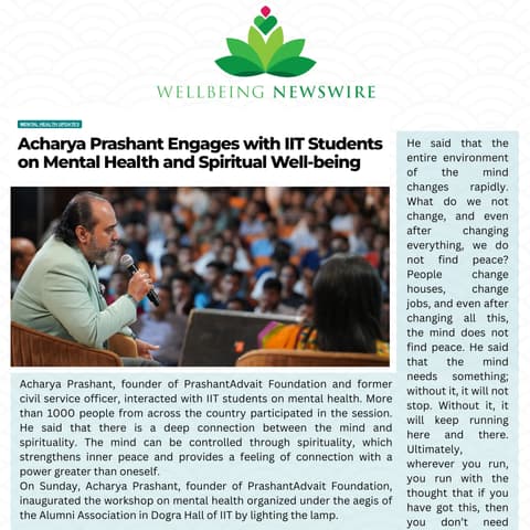 Acharya Prashant Engages with IIT Students on Mental Health and Spiritual Well-being