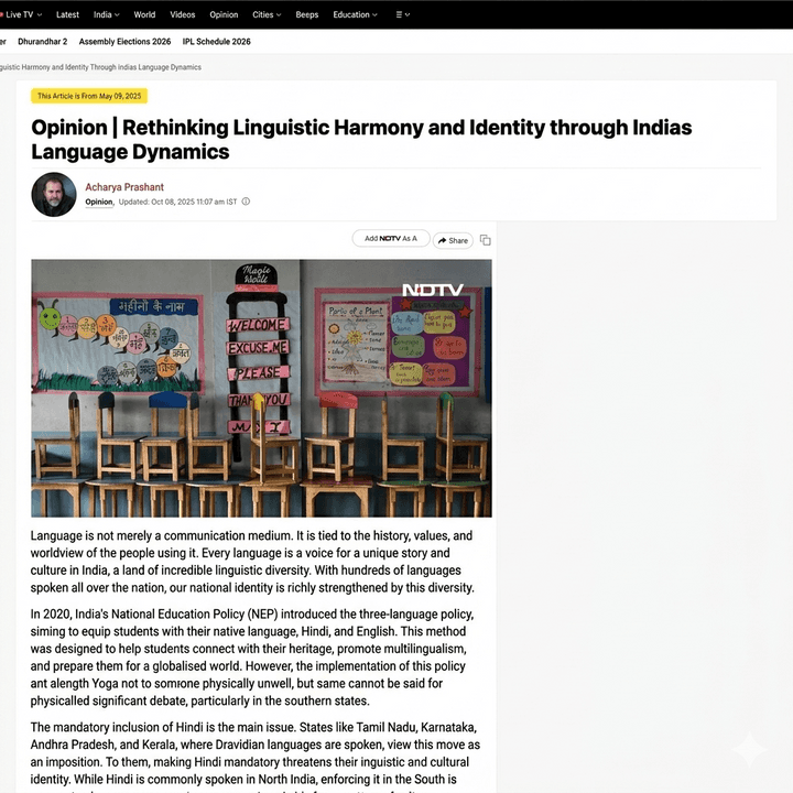 Rethinking Linguistic Harmony and Identity through Indias Language Dynamics
