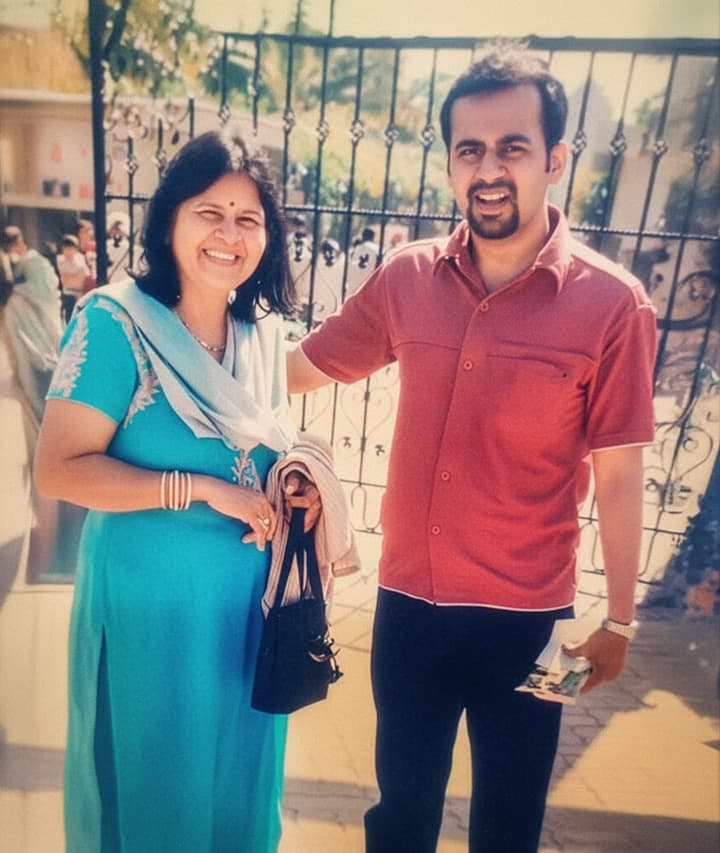 Prashant with his mother, Smt. Sita Tripathi