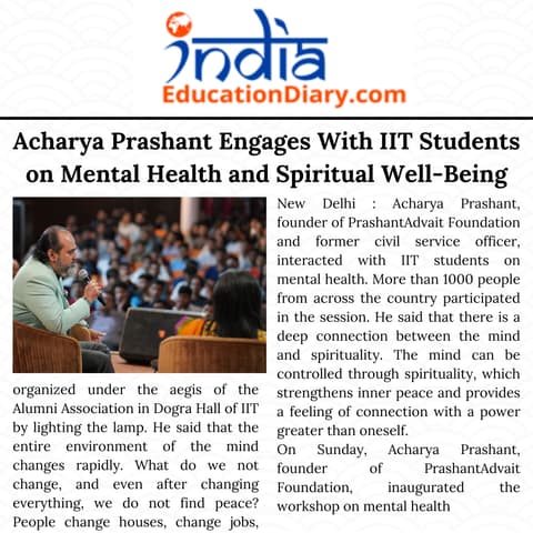 Acharya Prashant Engages With IIT Students On Mental Health And Spiritual Well-Being