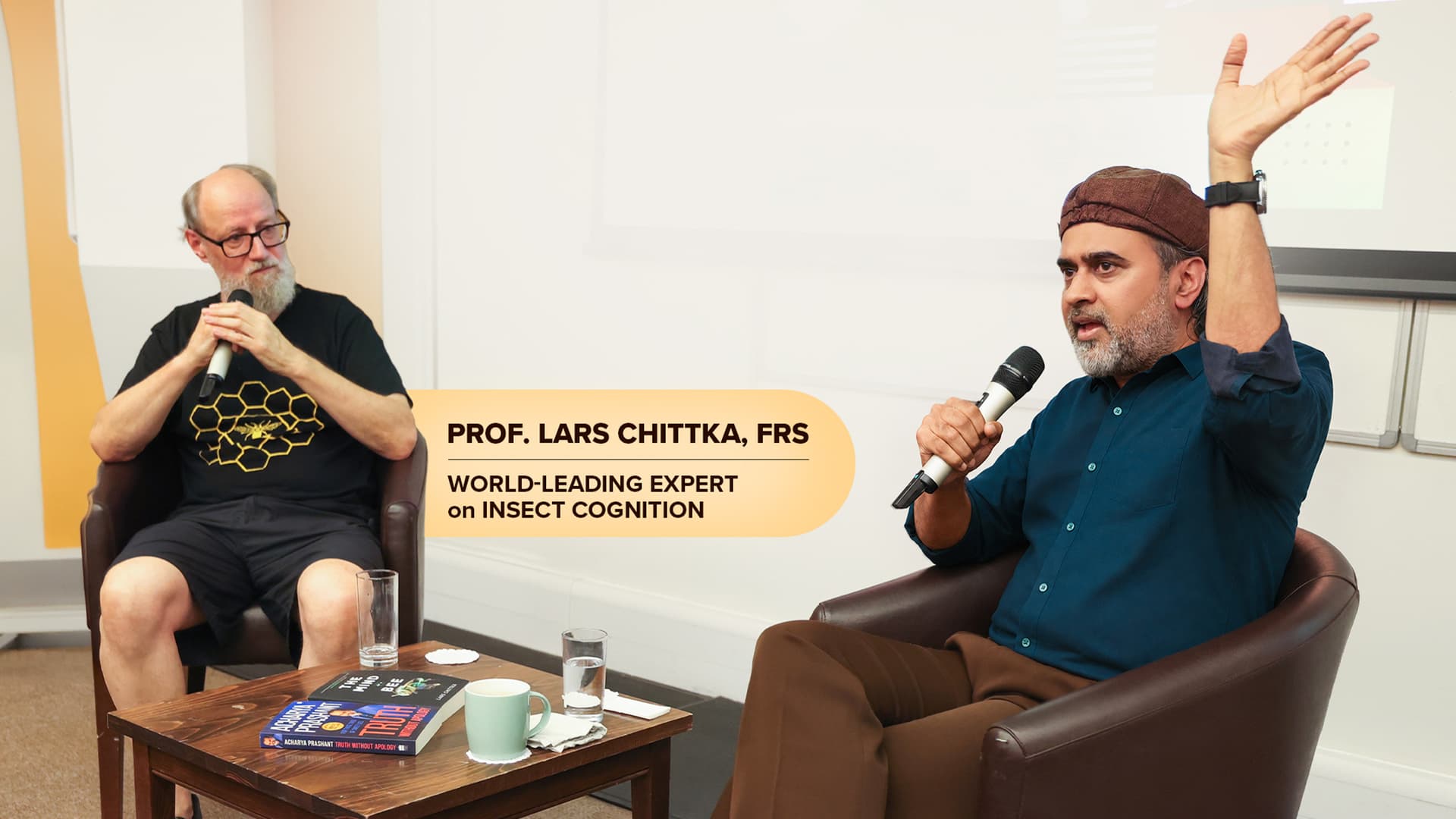 Acharya Prashant and Prof. Lars Chittka at Queen Mary University of London