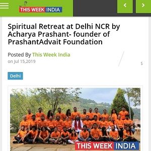 Spiritual Retreat at Delhi NCR by Acharya Prashant- founder of PrashantAdvait Foundation