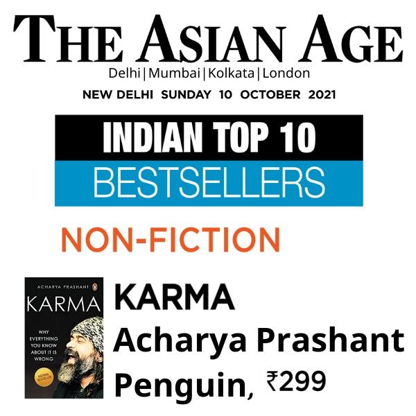 Karma Book in Asian Age Bestsellers List