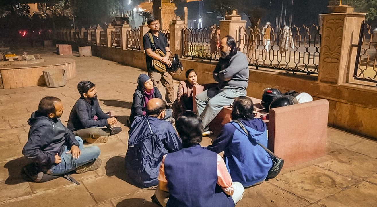 Govardhan Trek Bike trip with a session in between. 