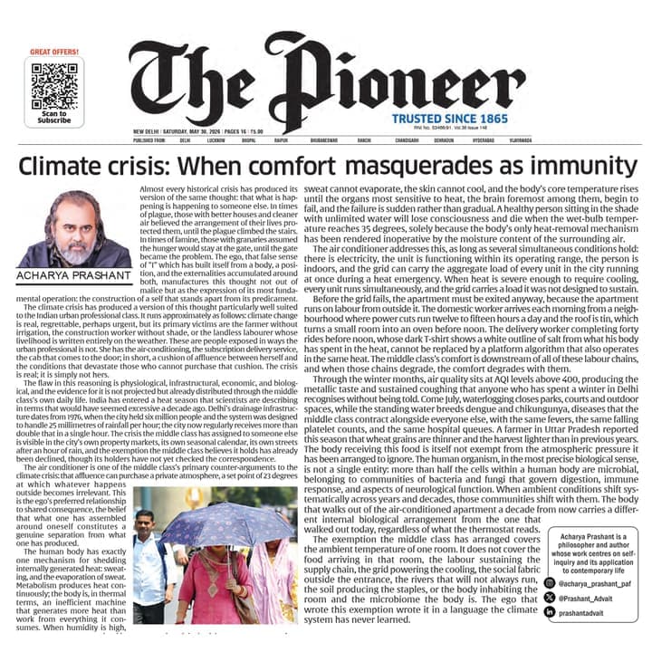 Climate crisis: When comfort masquerades as immunity