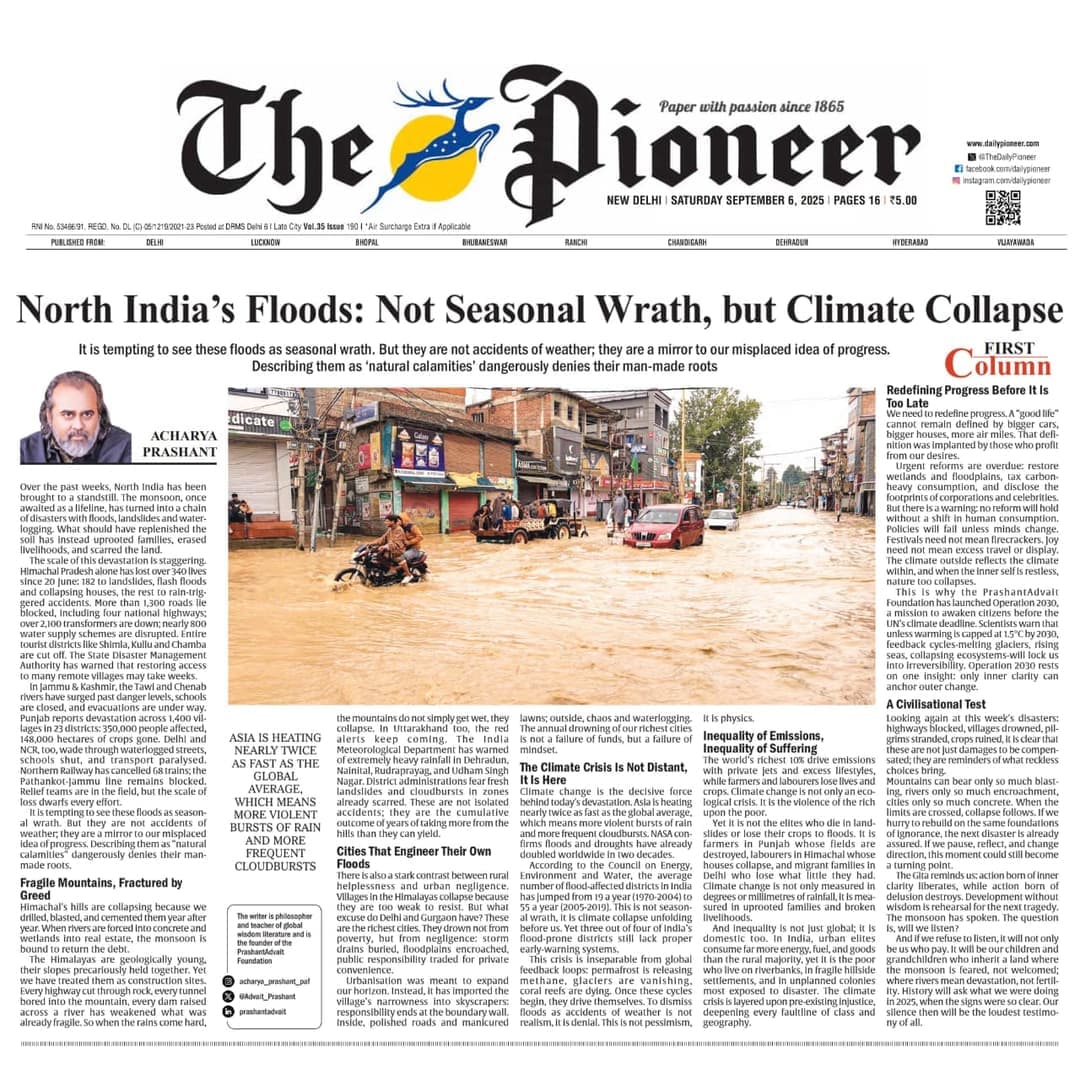 North India’s Floods: Not Seasonal Wrath, but Climate Collapse