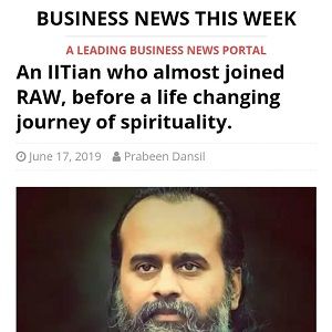 An IITian who almost joined RAW, before a life changing journey of spirituality.