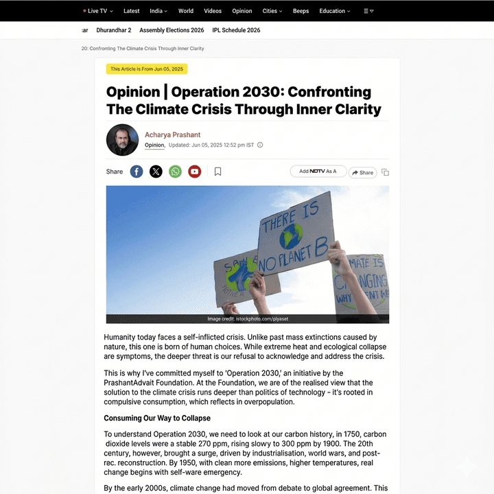 Operation 2030: Confronting The Climate Crisis Through Inner Clarity