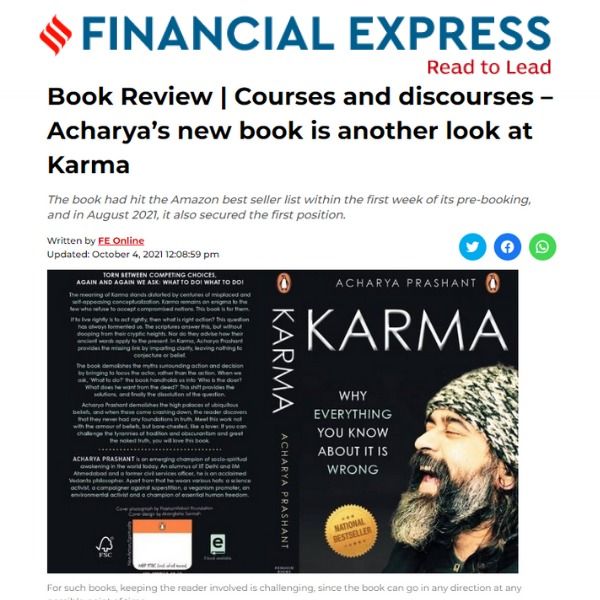 Book Review | Courses and discourses – Acharya’s new book is another look at Karma