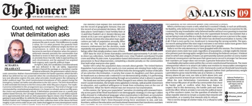 Counted, Not Weighed: What Delimitation Asks