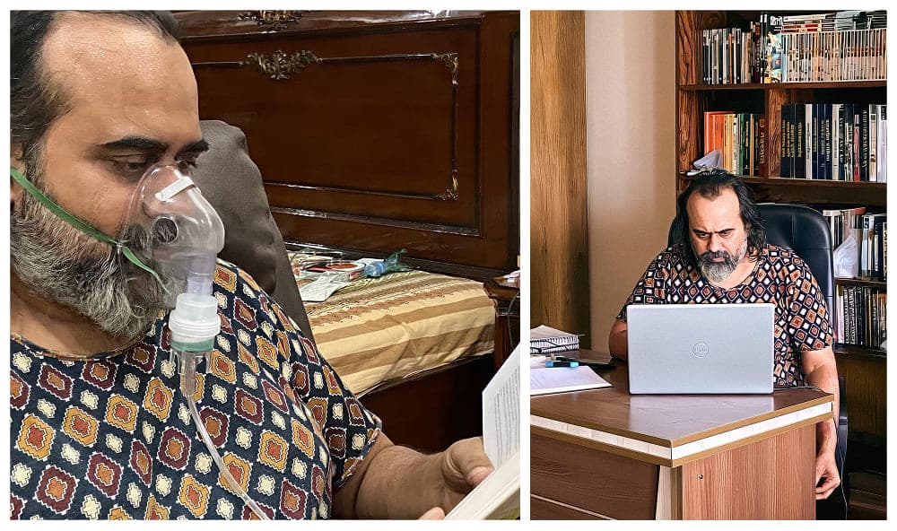 Working on his book Karma during pandemic