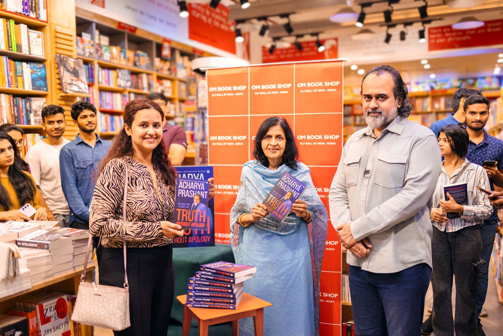Acharya Prashant with Mother and Sister at the book launch