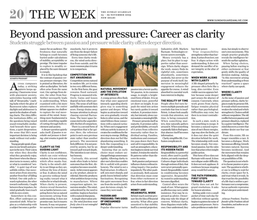 Beyond passion and pressure: Career as clarity