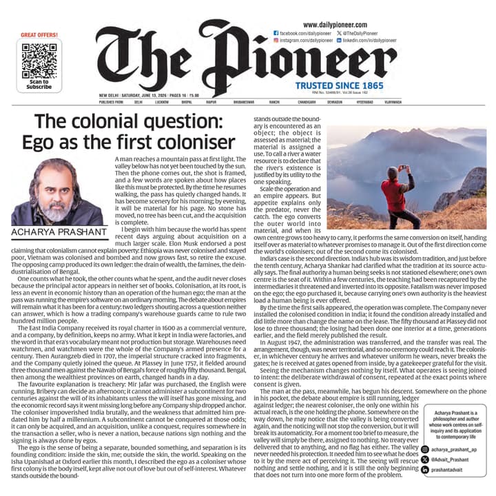 The Colonial Question: Ego as The First Coloniser