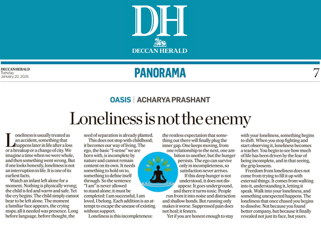 Loneliness is Not the Enemy