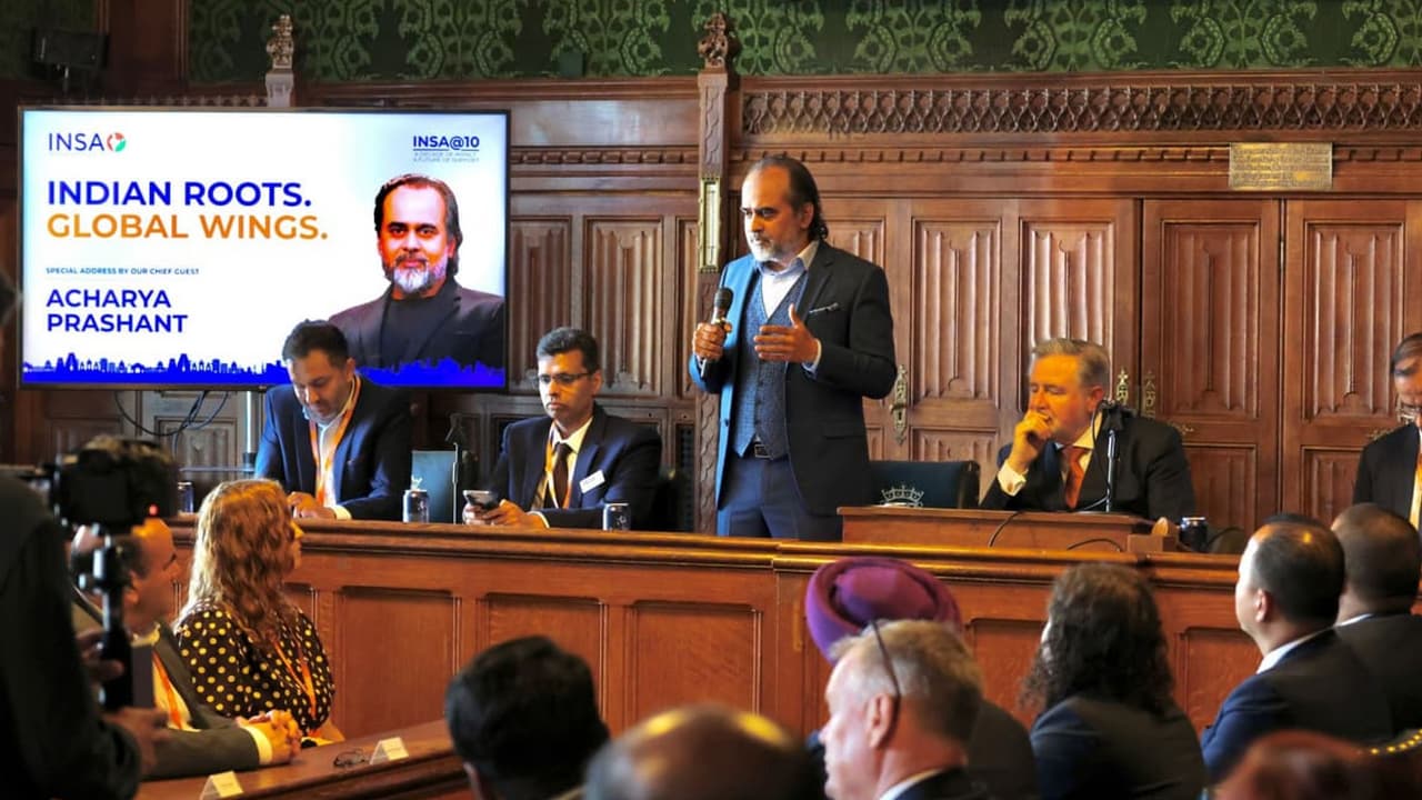 Acharya Prashant at the British Parliament