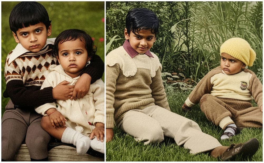 Prashant with his sister during their childhood