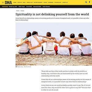 Spirituality is not delinking yourself from the world