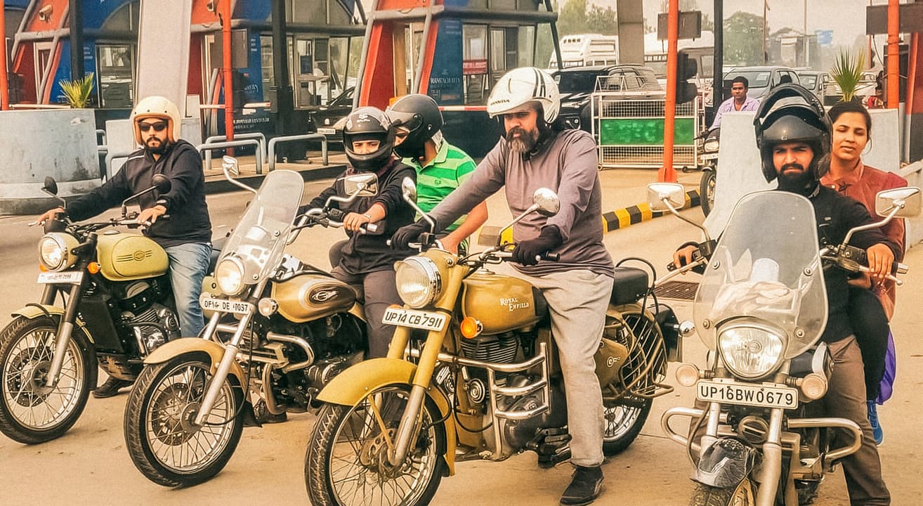 Govardhan Trek Bike trip with a session in between. 