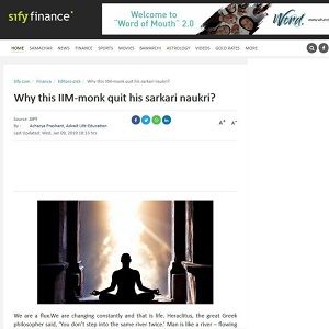 Why this IIM-monk quit his sarkari naukri?