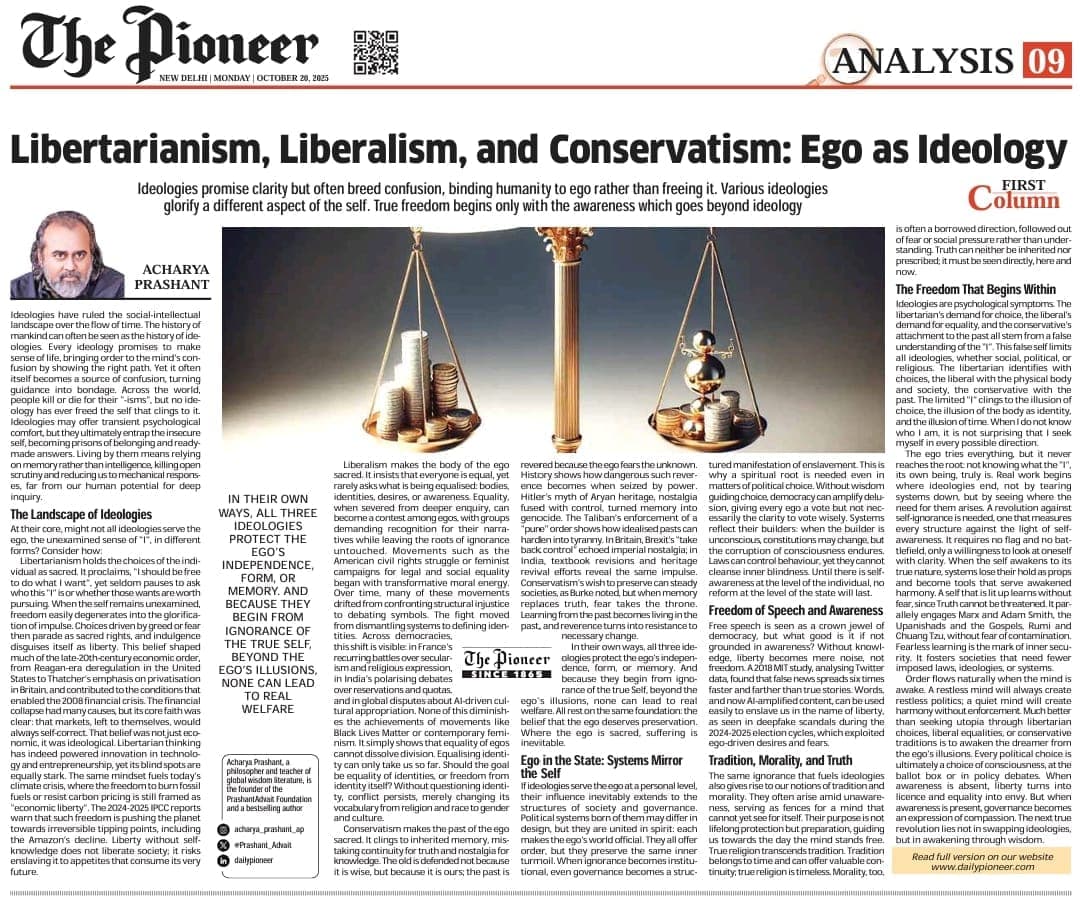 Libertarianism, Liberalism, and Conservatism: Ego as Ideology