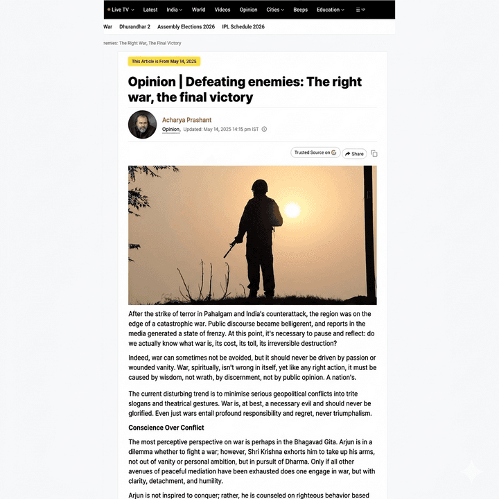 Defeating enemies: The right war, the final victory