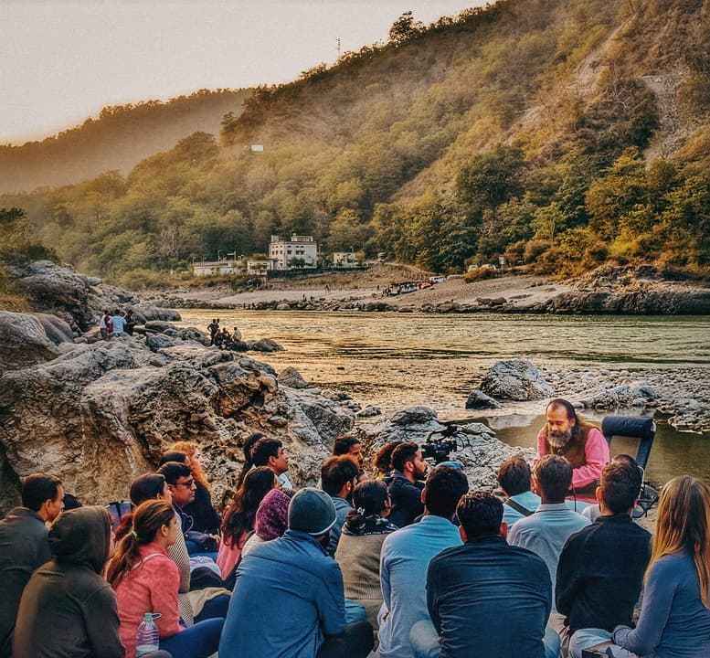Session beside the Ganga, Rishikesh.