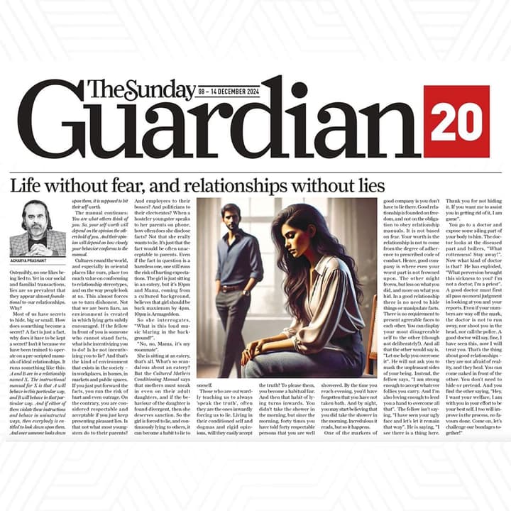 Life Without Fear, and Relationships Without Lies