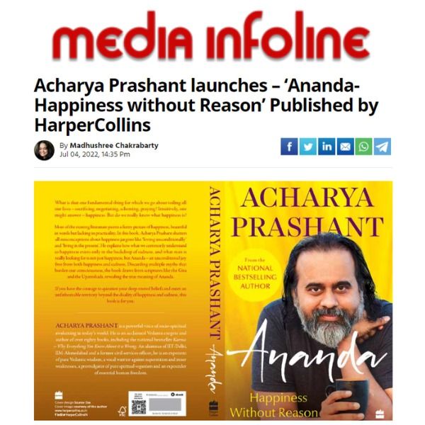 Acharya Prashant launches – ‘Ananda-Happiness without Reason’ Published by HarperCollins