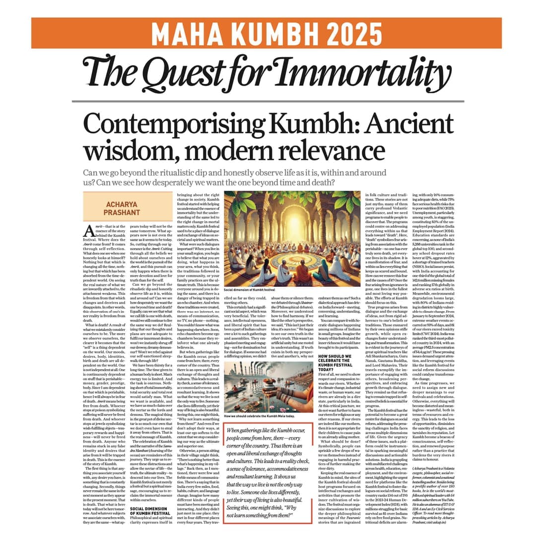 Contemporising Kumbh: Ancient wisdom, Modern Relevance