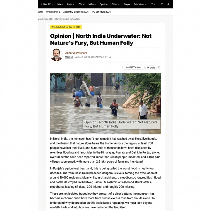 North India Underwater: Not Nature's Fury, But Human Folly
