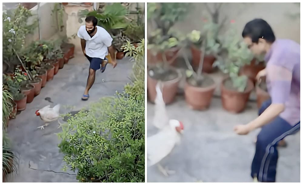 Jeetu in action with volunteers at Bodhsthal