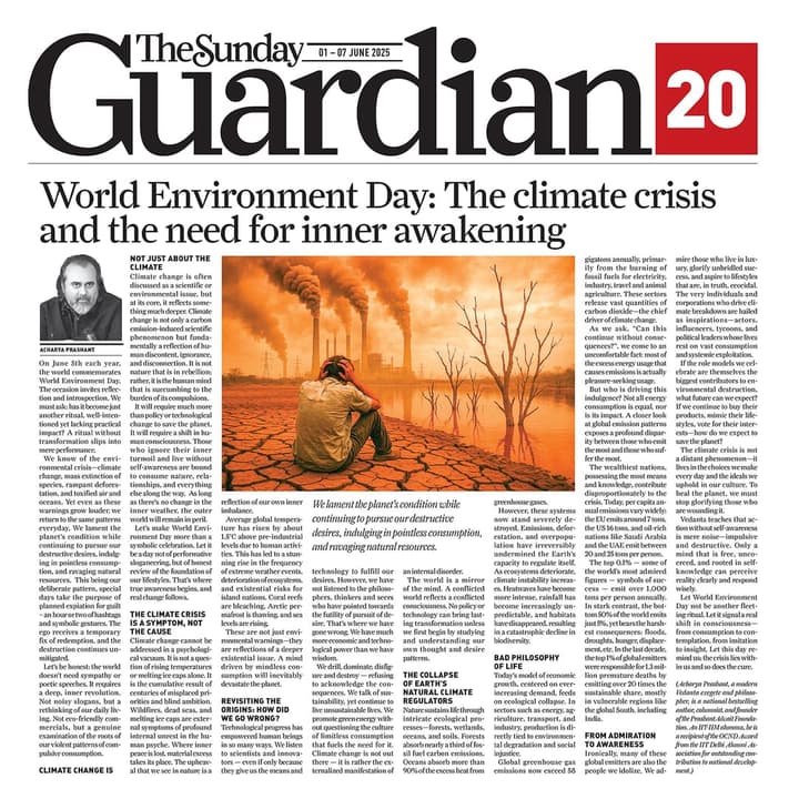 World Environment Day: The Climate Crisis and the Need for Inner Awakening