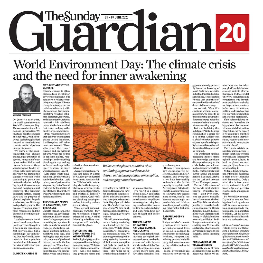 World Environment Day: The Climate Crisis and the Need for Inner Awakening