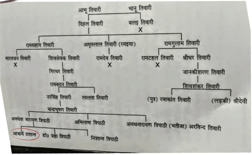 Lineage chart of Ramaiya Baba’s descendants