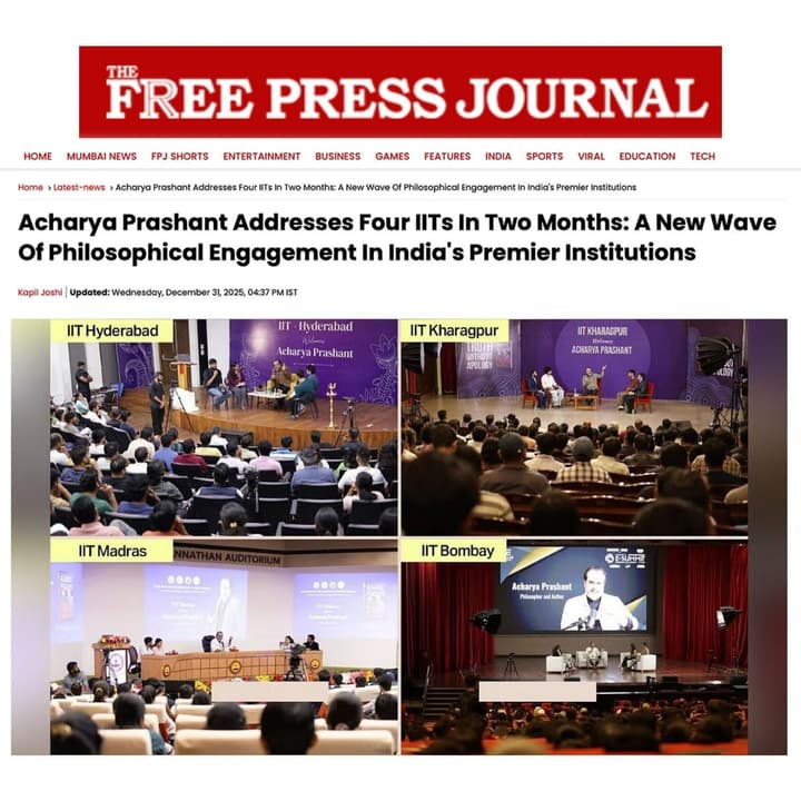Acharya Prashant Addresses Four IITs in Two Months
