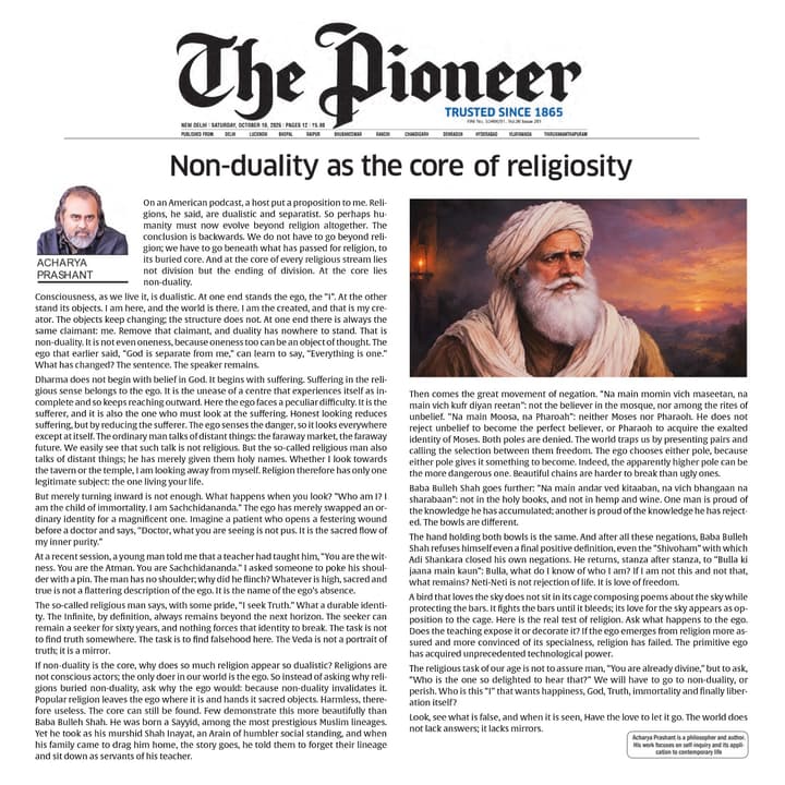 Non-Duality as the Core of Religiosity