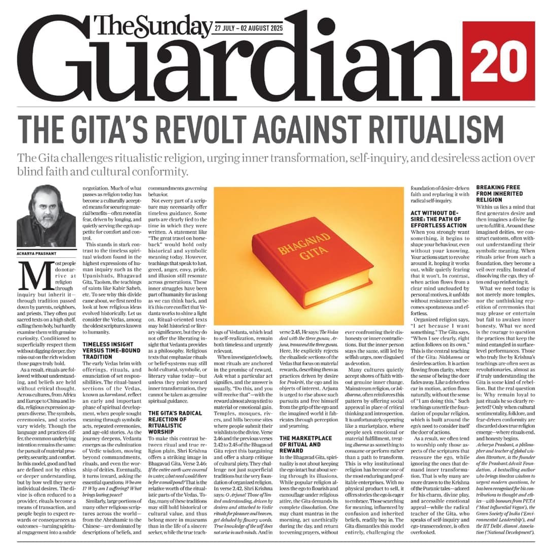 The Gita’s Revolt Against Ritualism
