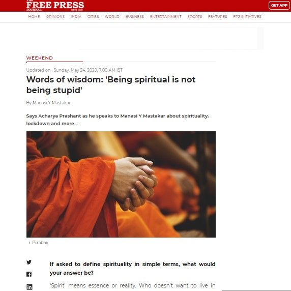 Words of wisdom: 'Being spiritual is not being stupid'