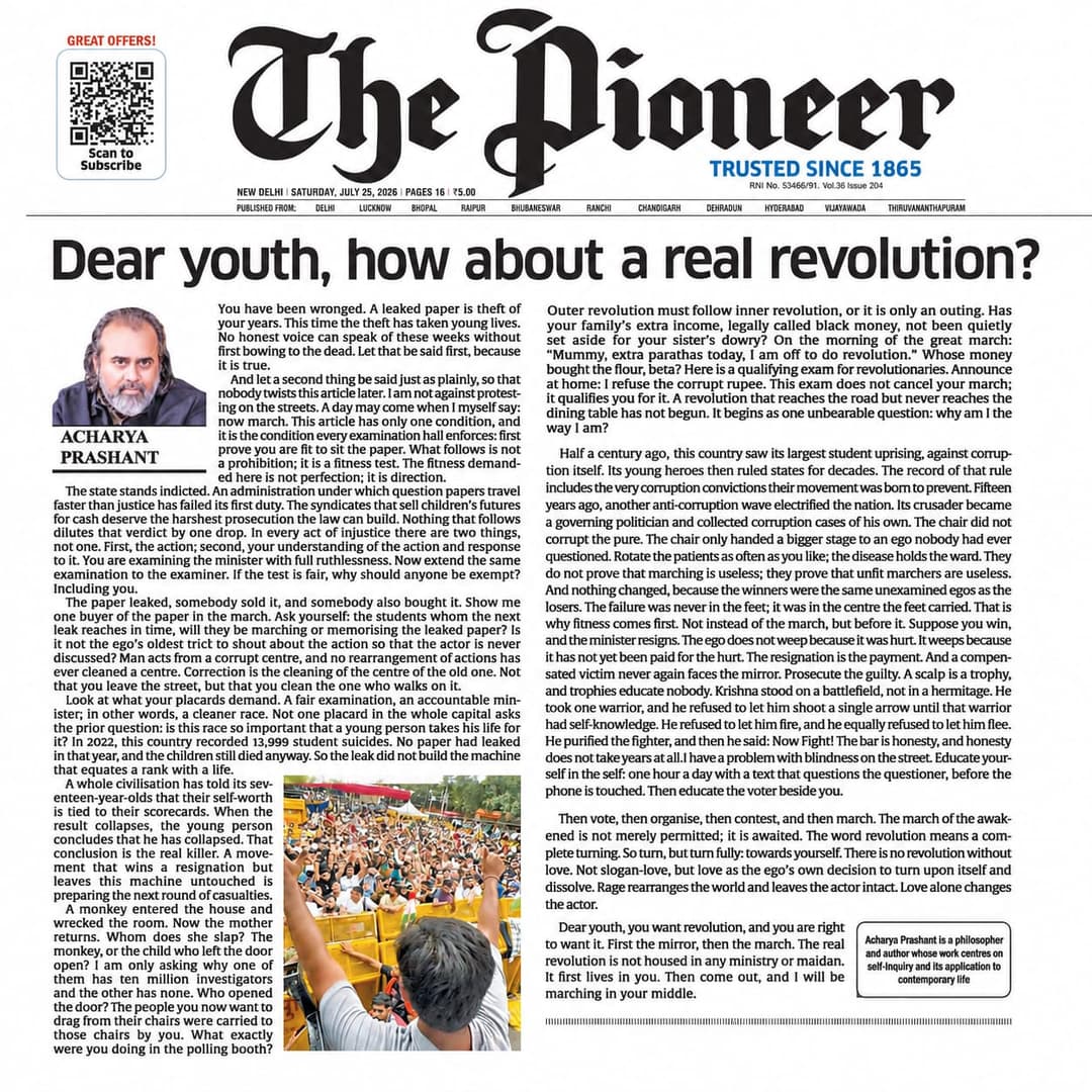 Dear youth, how about a real revolution?