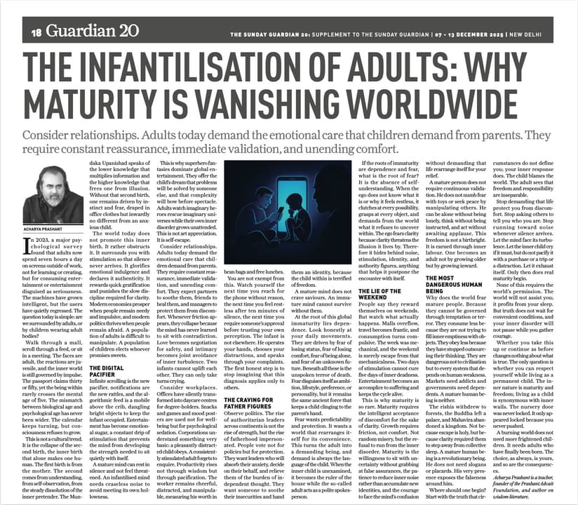 The Infantilization of Adults: Why Maturity Is Vanishing Worldwide