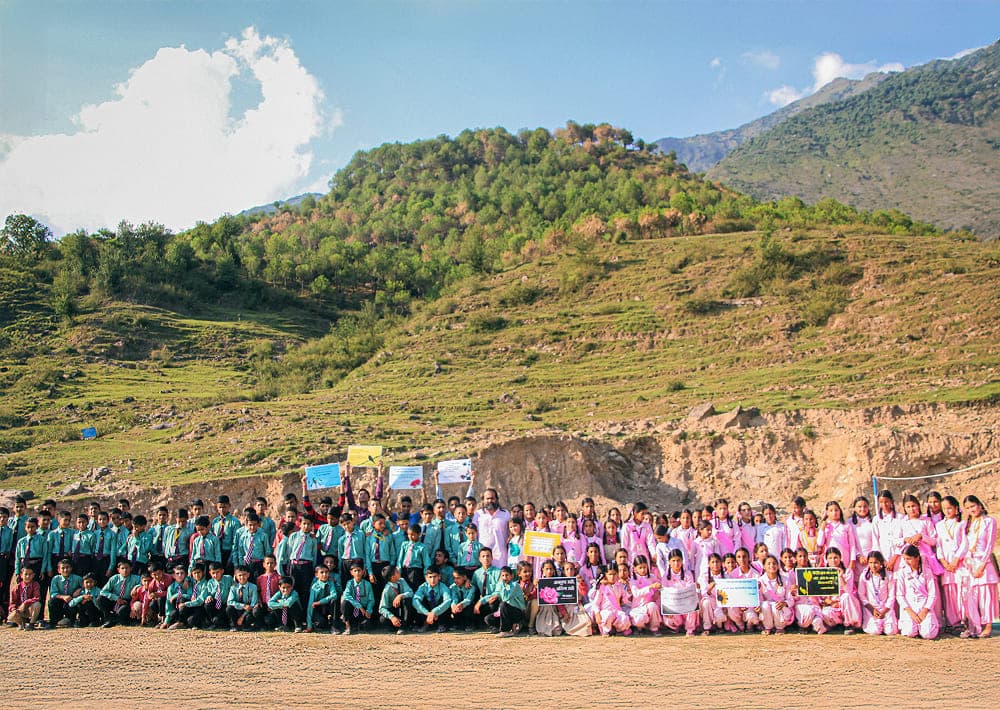 Acharya Prashant in the Myth Demolition Tour with hundreds of school students