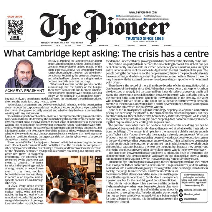 What Cambridge kept asking: The crisis has a centre