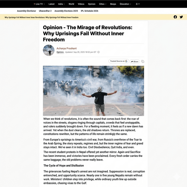 The Mirage of Revolutions: Why Uprisings Fail Without Inner Freedom